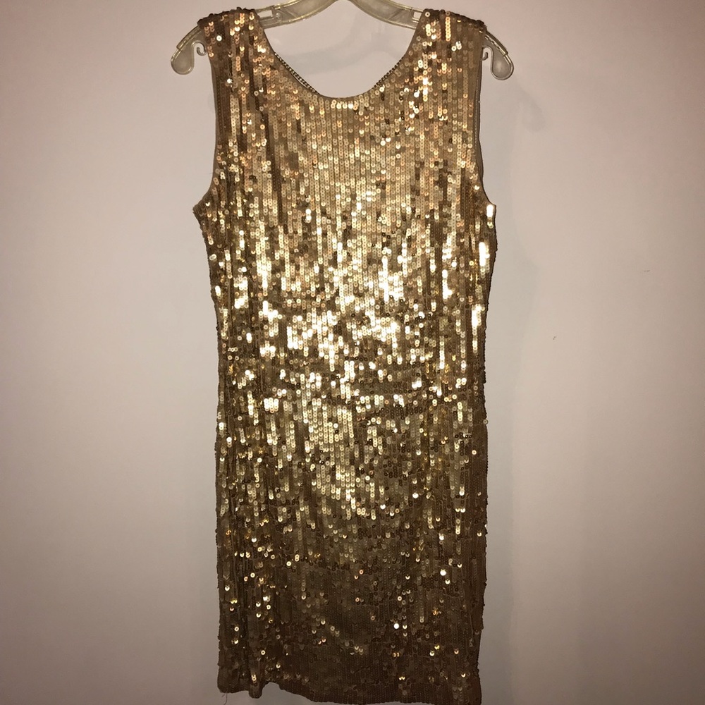 NWOT Michael Kors Gold Sequined Dress